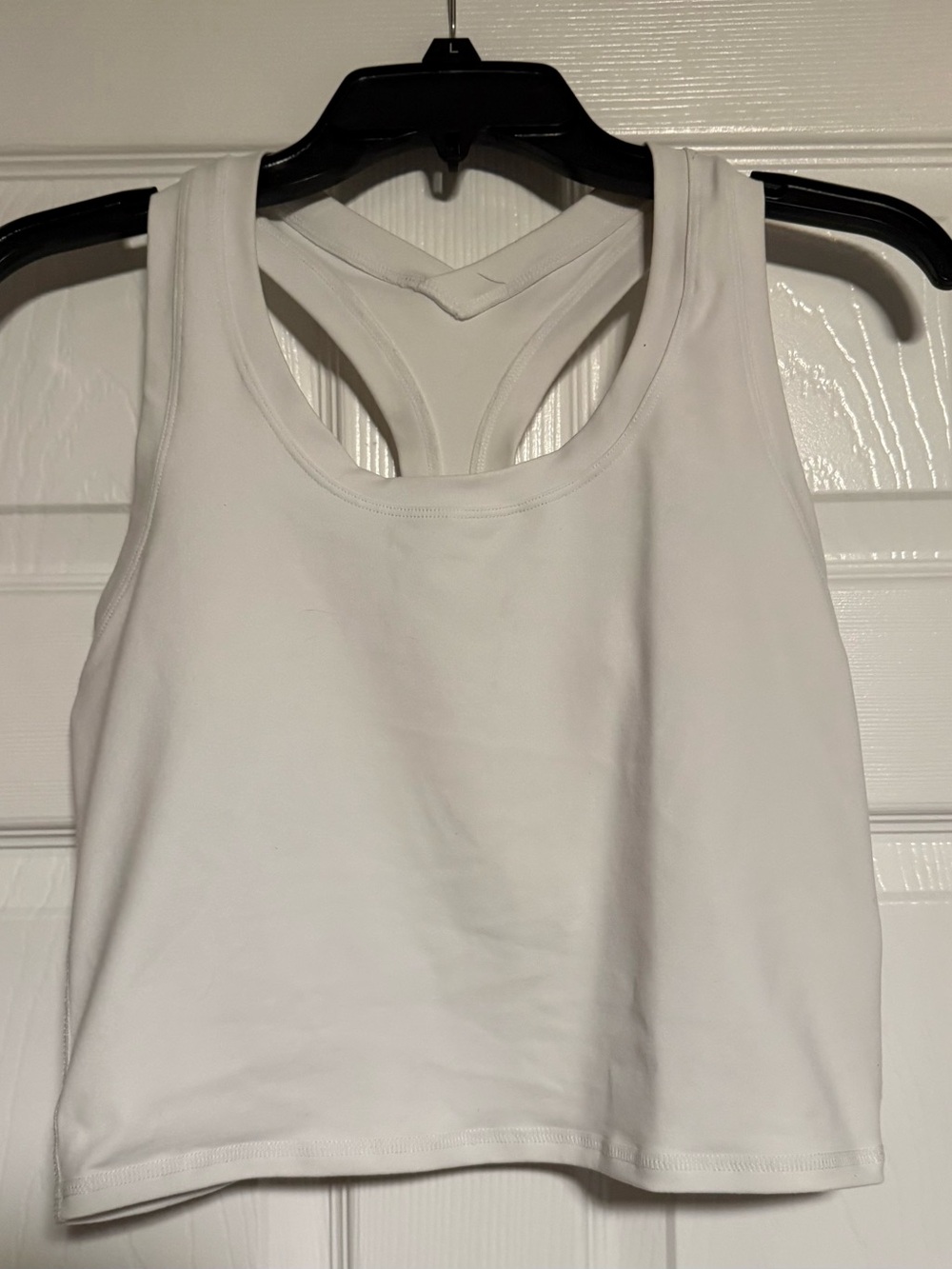 Women's White and light blue Zyia Active Racerback Crop Tops